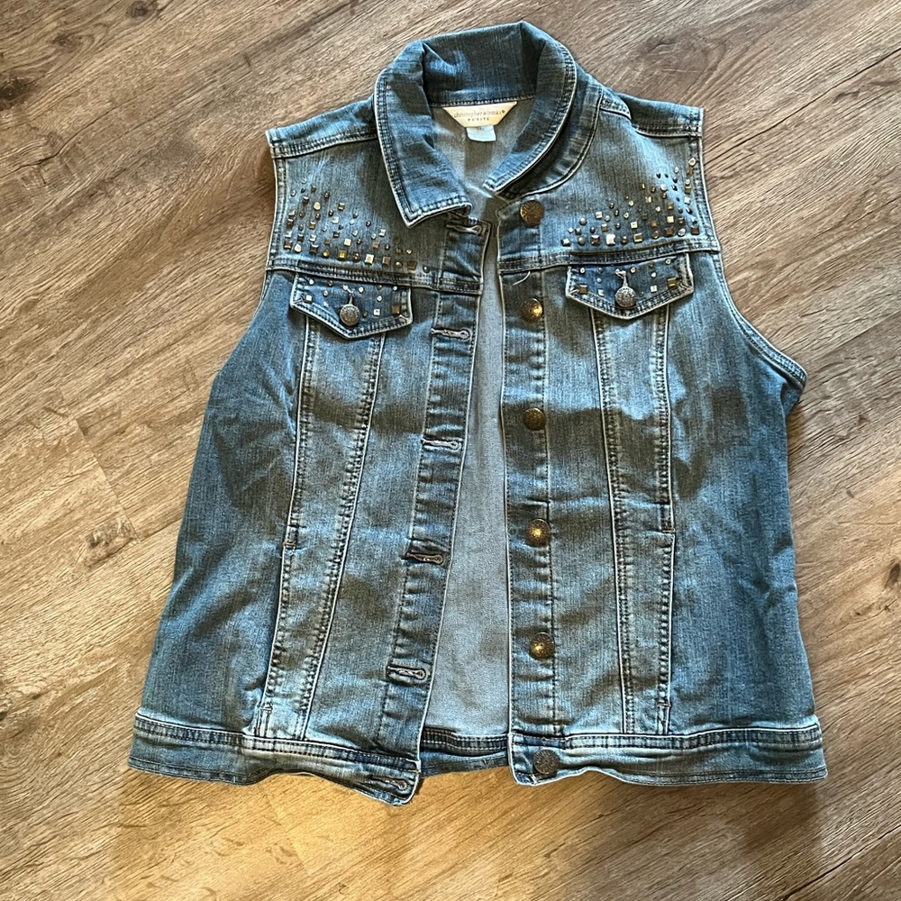 Denim vest with bling